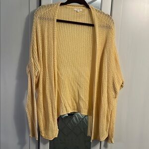 Women's Yellow Open Knit Sweater
